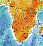 Physical map of Africa