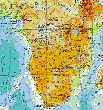 Physical map of Africa