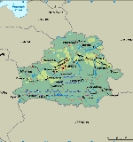 Physical map of Belarus