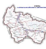 Map of Khanty-Mansi Autonomous Okrug