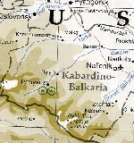 map Kabardino-Balkaria in English