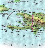 Map of Island of Haiti