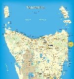 Map of Island Tasmania